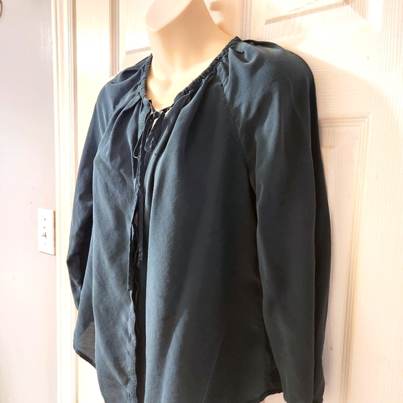 ARITZIA BABATON 100% SILK LONG SLEEVE BLOUSE TOP - Picture 8 of 8